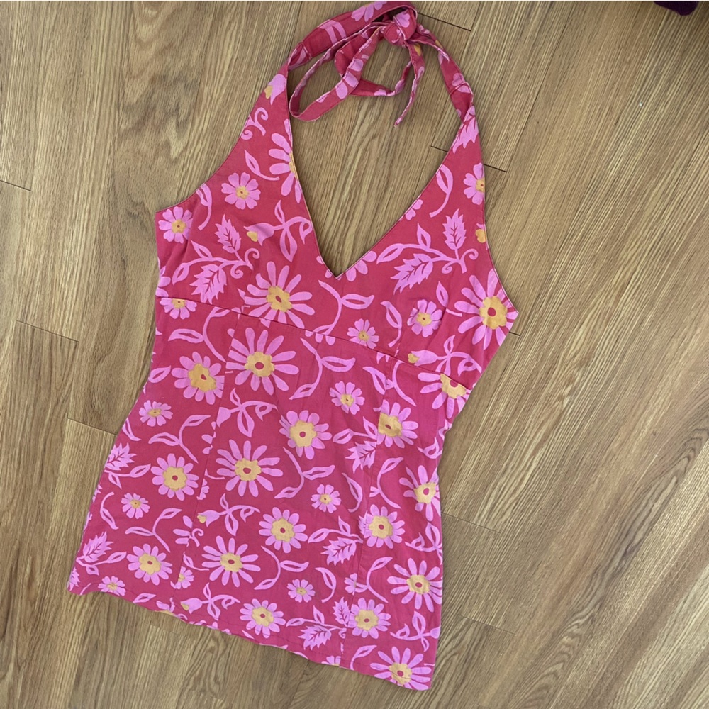 Y2K Angie Floral Hipster Halter Mini Dress